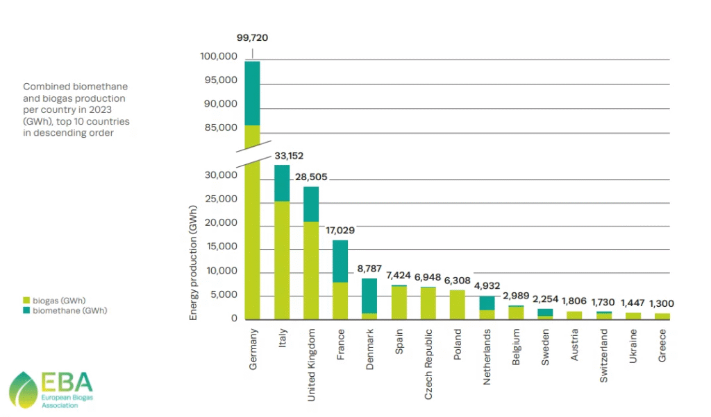 Biomass and biogas production in Europe 2023